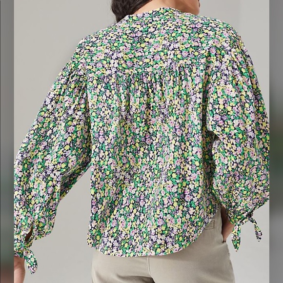 Anthropologie Maeve Ashleigh Puff-Sleeved Buttondown - Picture 4 of 10